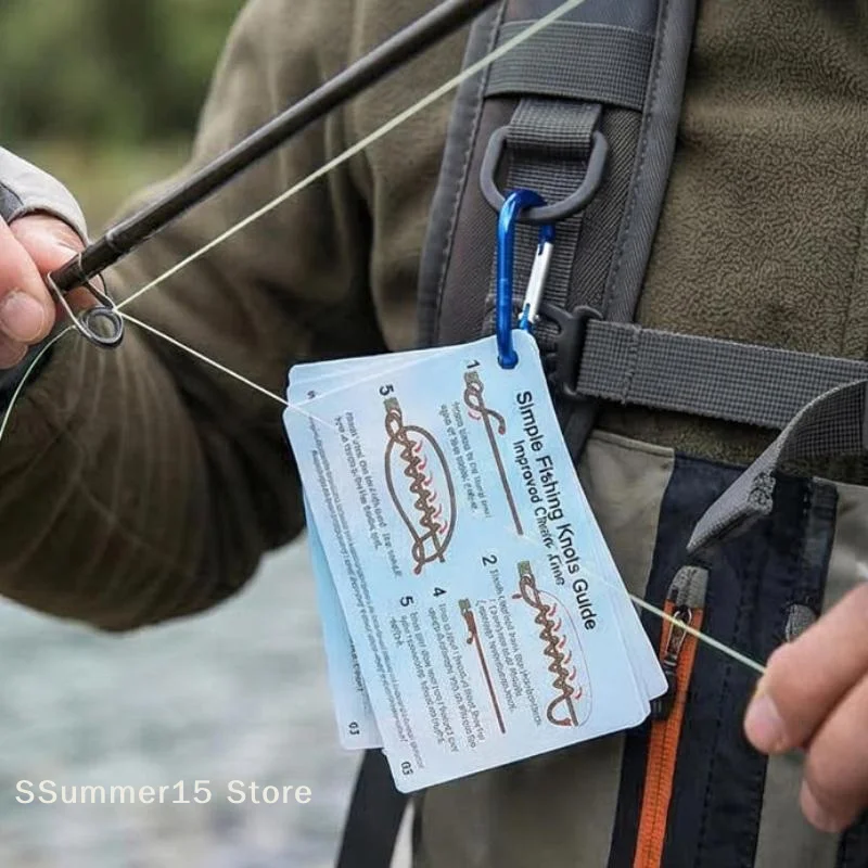 【R】6PCS/1set Fishing Knot Guide Card, Containing 12 Of The Most Practical Fishing Knots, With Storage Buckle, Durable PVC Card - view 3