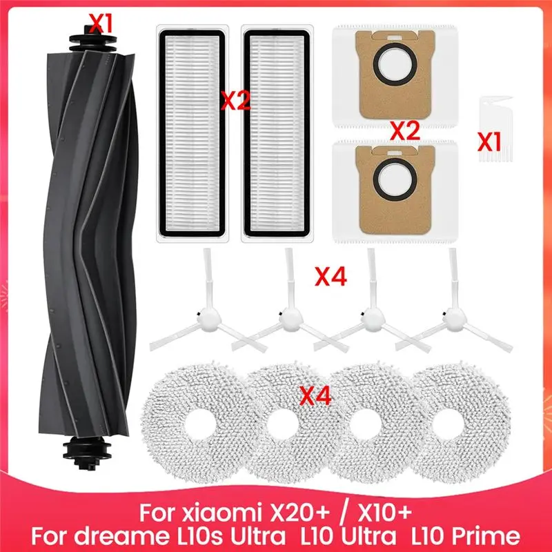 BHTS-Accessory Kit For X20+ / X10+, For Dreame L10s Ultra, L10 Ultra, L10 Prime Robot Vacuum Replacement Parts