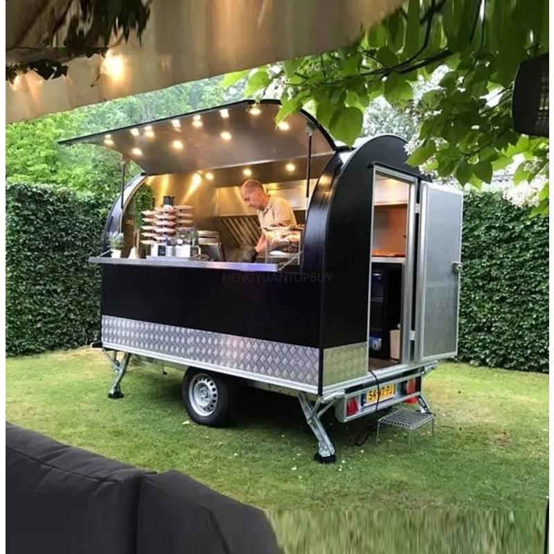 Customized Fast Food Trailer Concession Mobile bar Set Ice Cream Trolley Cart for Sale
