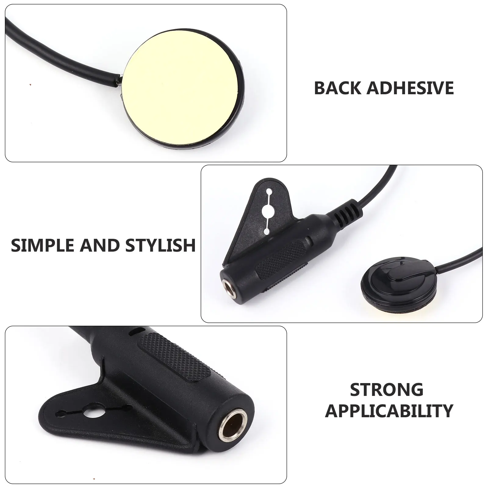 

Black Plastic Metal Acoustic Guitar Violin Ukulele Pickup Professional Guitar Pickup Small Size Easy Install Adjustable