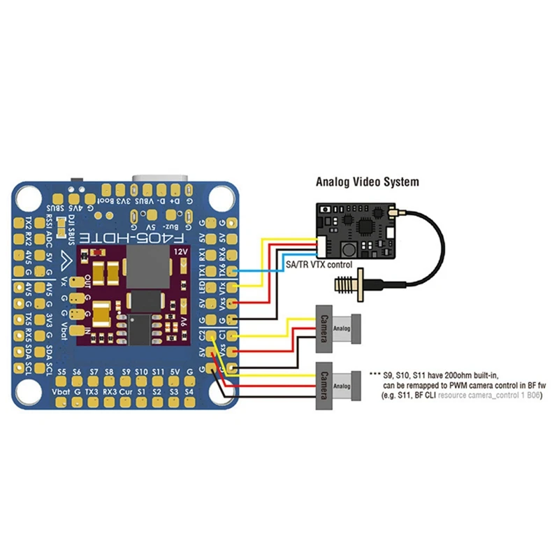 For F405-HDTE Dual BEC Baro OSD 3-12S LIPO F4 Flight Controller for RC Airplane FPV Freestyle Drones-AT35