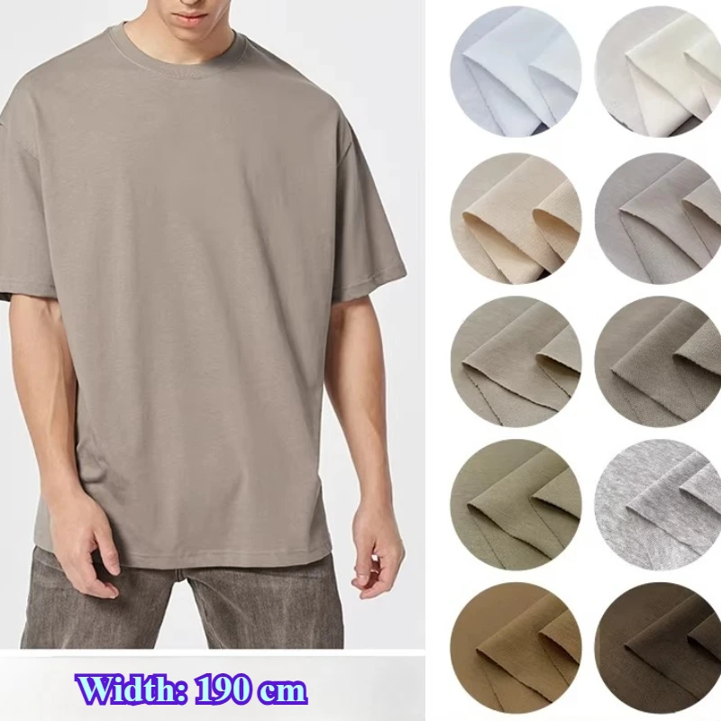 Summer Pure Cotton Knitted Fabric for Sewing Short-sleeved T-shirt Fabric Casual Long-sleeved Breathable Clothing Cloth