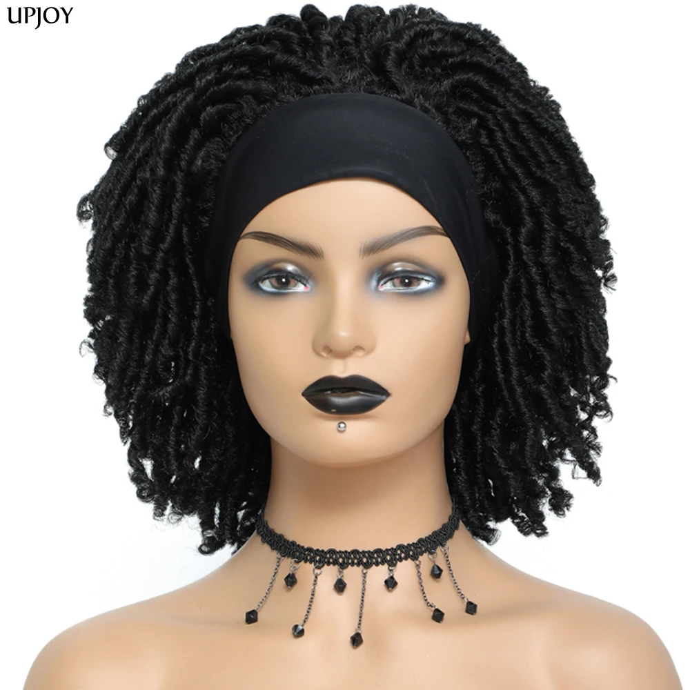 

Headband Synthetic Hair Wig Crochet Hair Braids Wig Full Dreadlocks Twist Wig for Black Woman Braided Wig Ombre Burgundy Red Wig