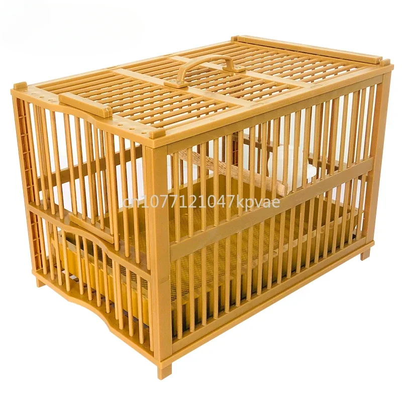 

Bird Cage Thrush Bath Cage Bird Cage Plastic Fashion and Environment-Friendly Simple Bird Large High-End Luxury Wooden