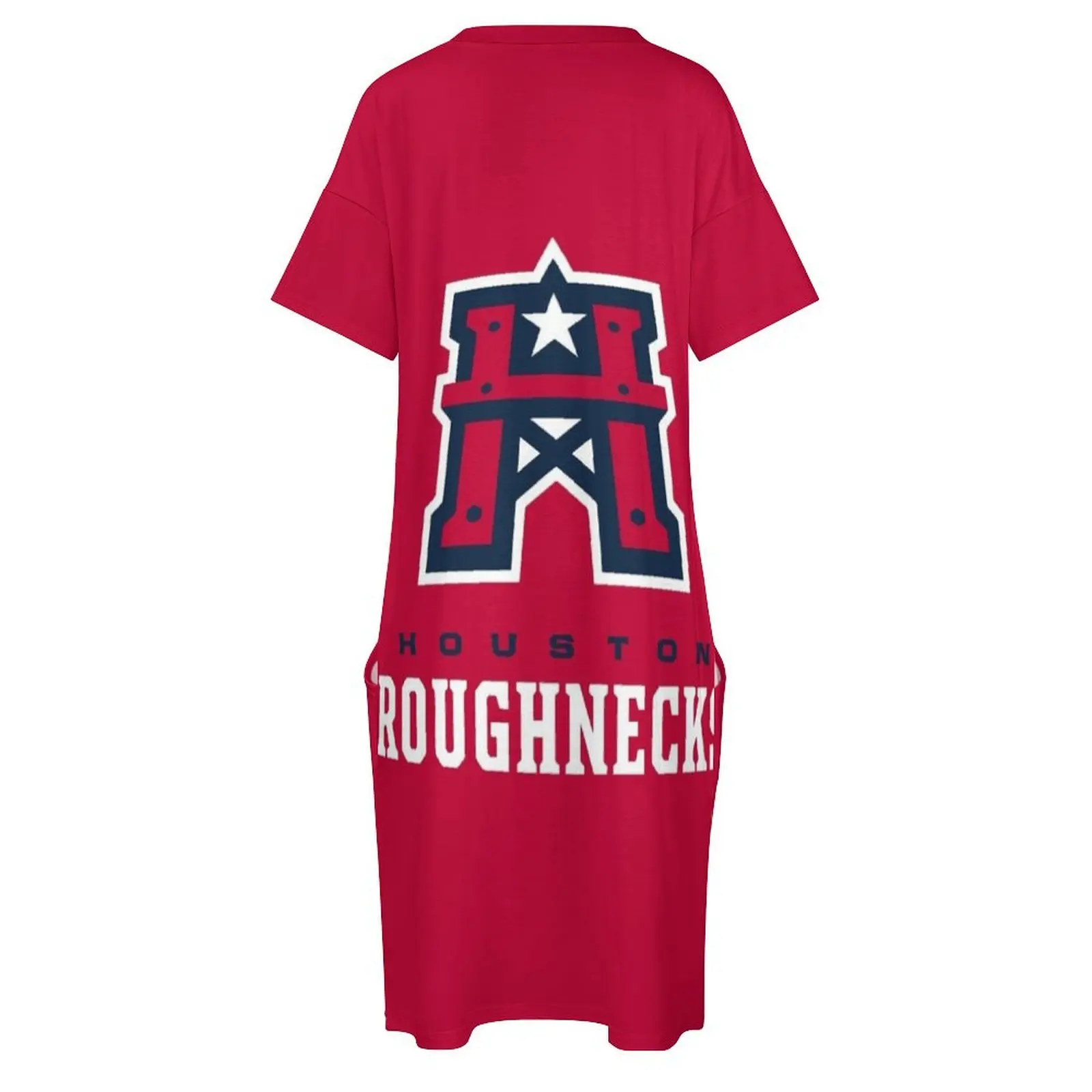 TX Texas Houston Roughnecks Merch losse zakjurk zomerjurk vrouw 2025, trendy avondjurk vrouw