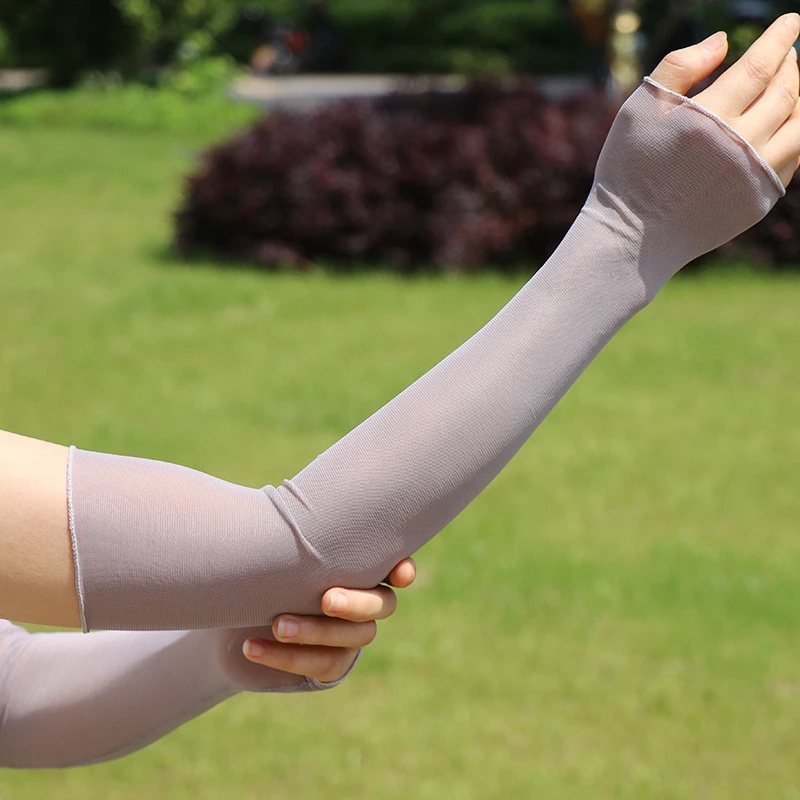 Guantes de malla de protección solar de verano de alta elasticidad para conducir encaje Sexy transpirable largo Color sólido cubierta de brazo mangas de codo