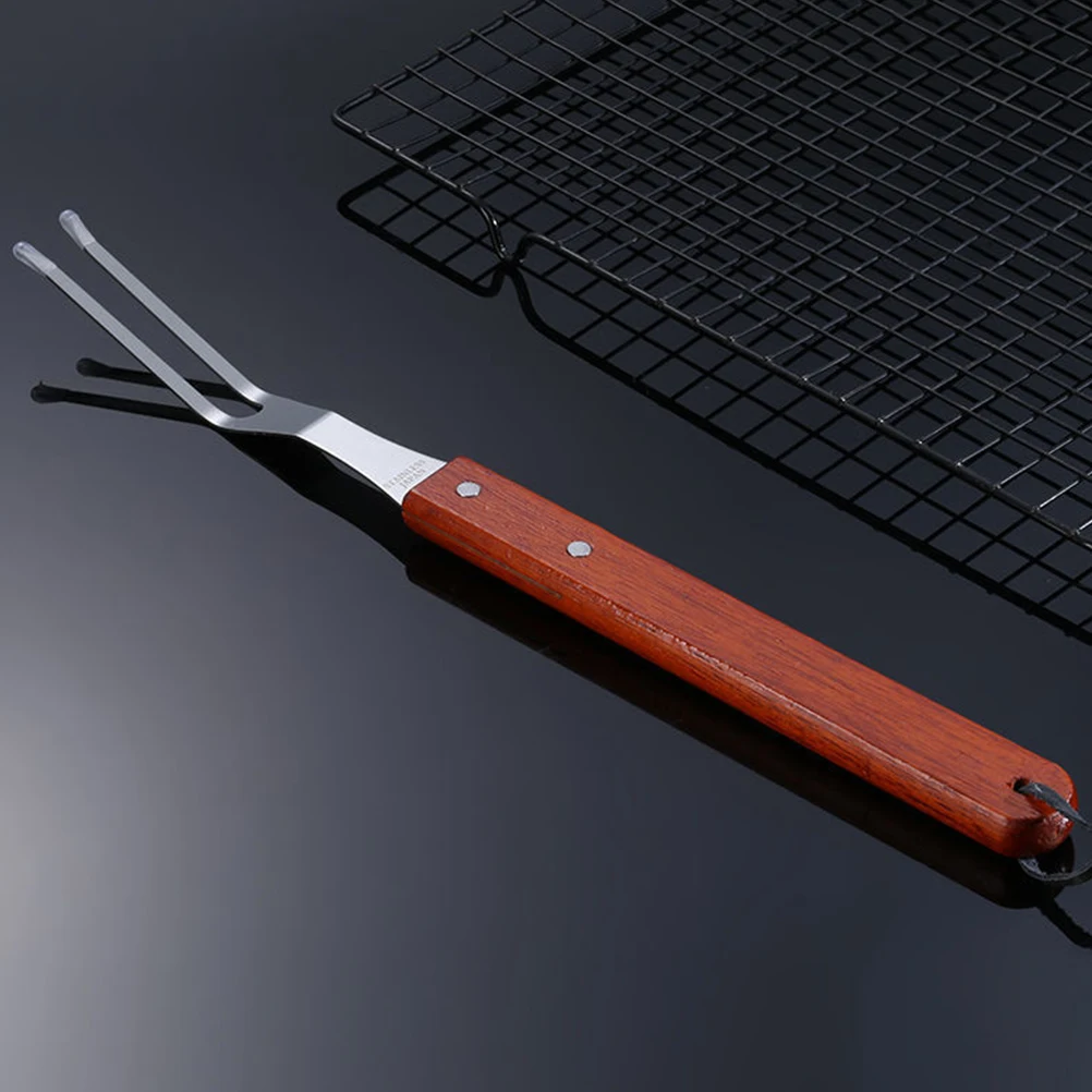 

Barbecue Fork Cooking Tools Stainless Steel Skewers Kebabs Large Serving Forks Grill Roasting Supplies Portable BBQ 12 Inch