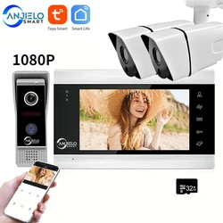 Tuya Video Intercom para campainha doméstica, vídeo WiFi, entrada de porta, aplicativo Tuya, desbloqueio de controle remoto, telefone inteligente