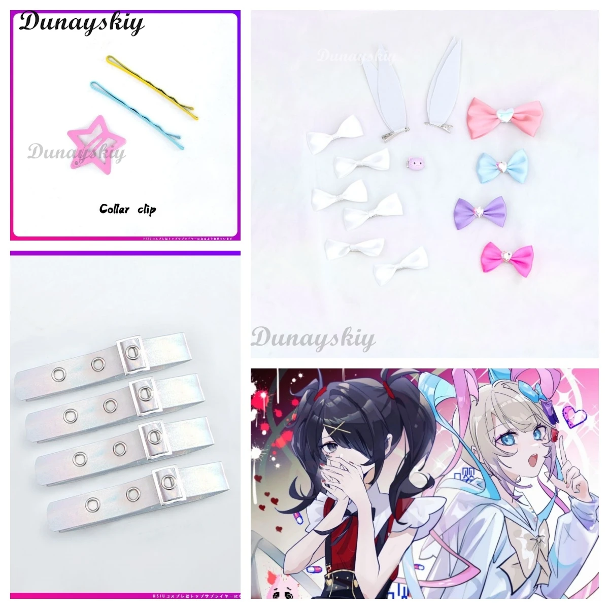 

Game NEEDY GIRL OVERDOSE KAngel Cosplay Prop Rhinestone Bowknot Hair Clips Lolita Girls Colorful Headwear Gift Customized