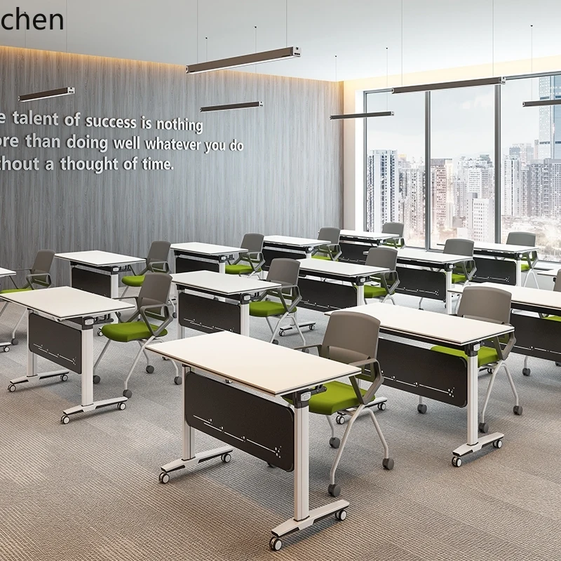 foldable conference table mobile splicing training table and chair combination folding training table