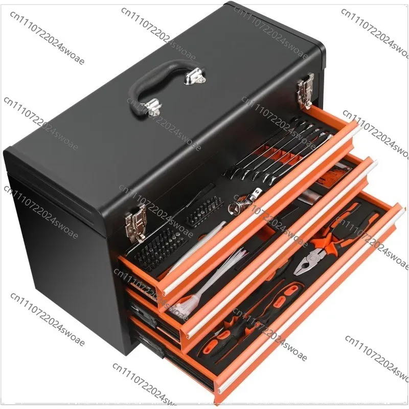 Tool Set, Portable Three-pump Small Self-locking Toolbox, 408-piece Toolbox