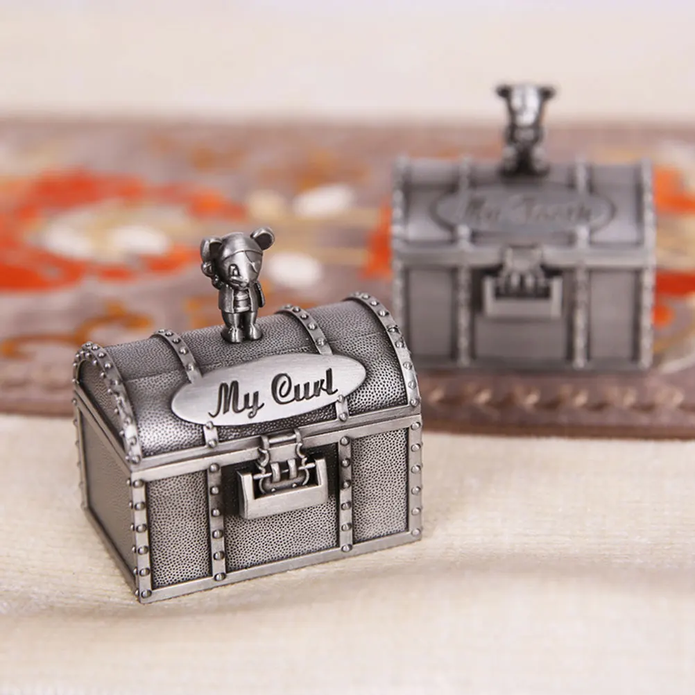 

2Pcs Baby Keepsake Box Tooth Storage Container Metal Souvenir Holder Durable Lightweight Portable Design For Childhood Memories