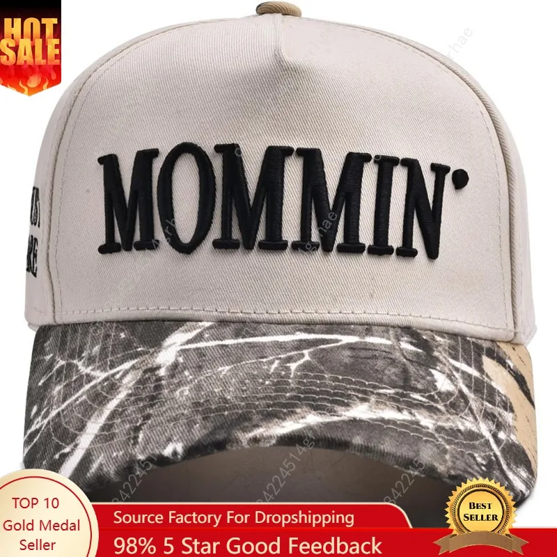 

Mommin Trucker Hat for Women Embroidered Mom Baseball Cap Adjustable Canvas Vintage Hat for Casual Wear