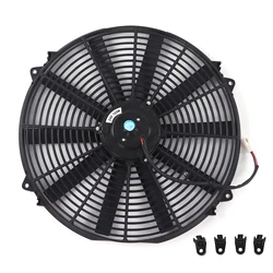 16in Universal Slim Fan Push Pull Electric Radiator Cooling Fan 24V 120W for Car Truck RV Electric RadiatorSlim Fan Radiator Fan