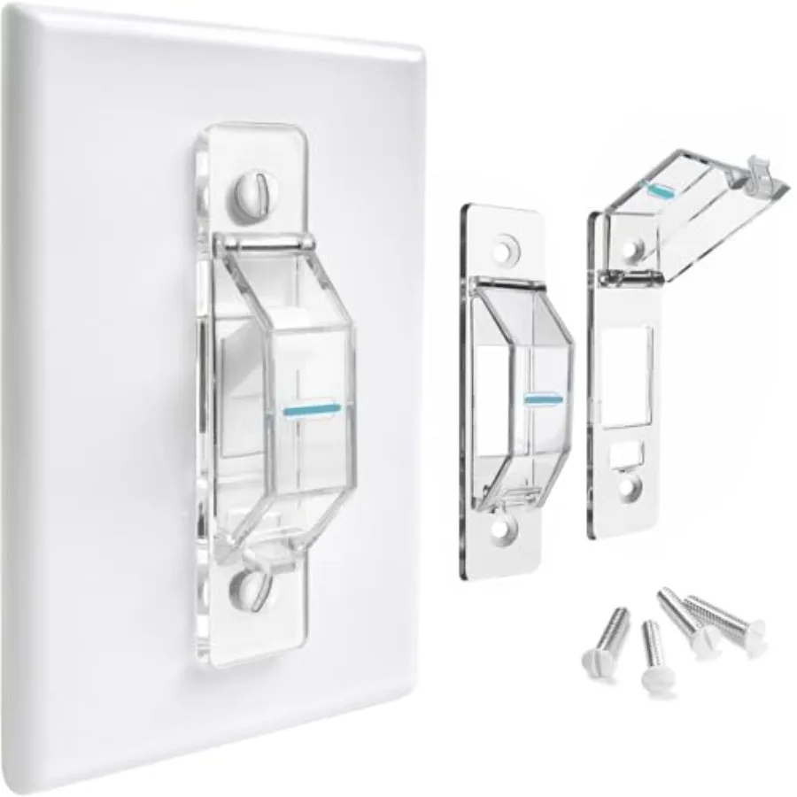 

2 Pack Light Switch Cover Guard, Wall Light Switch Lock With Glow In The Dark Effect, Child Proof Wall Switch Cover Keeps Light
