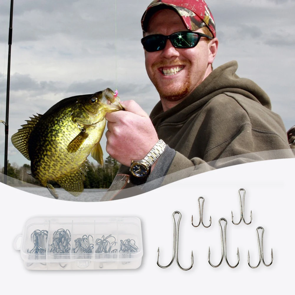 50 قطعة خطاف مزدوج طويل عرقوب عالي الكربون الصلب كرنك الشائكة تهزهز هوك الضفدع الطعم إغراء السنانير للمياه المالحة والمياه العذبة #6