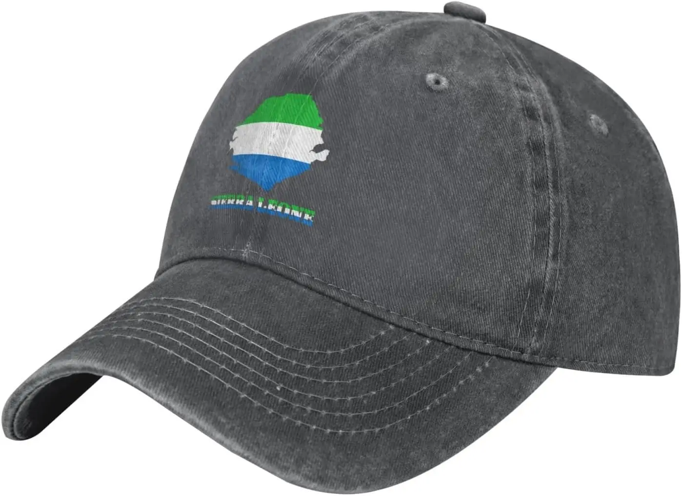 Sierra Leone Map Flag Vintage Baseball Cap Cotton Denim Sun Protection Casual Adjustable Hat
