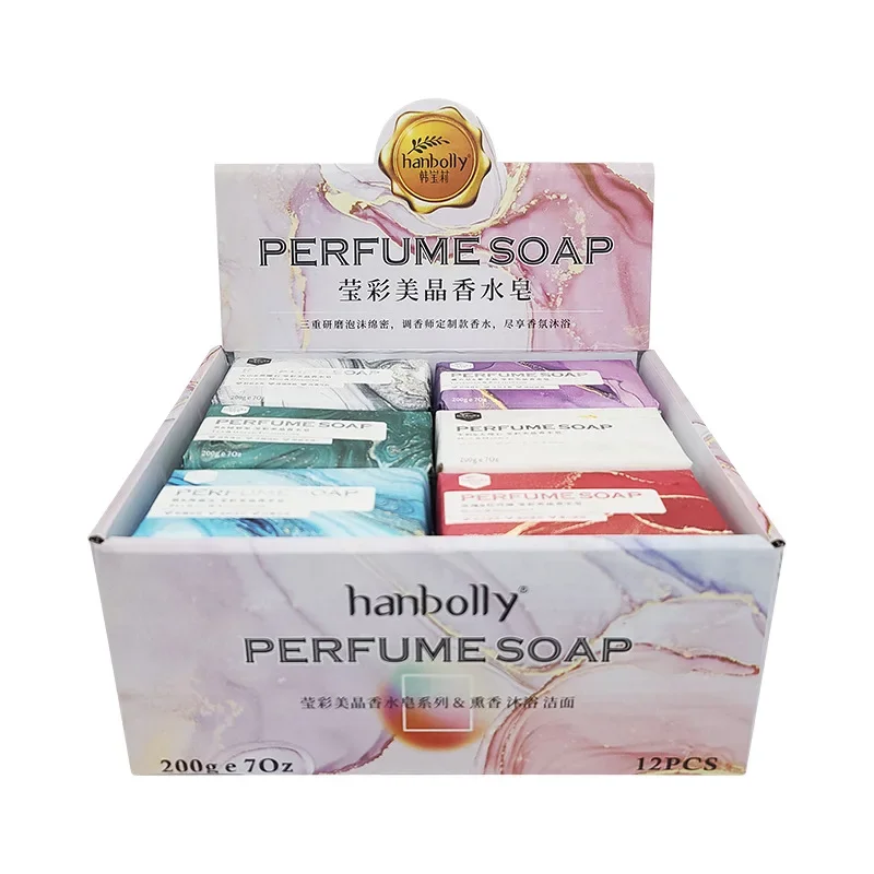 Hanbolly Crystal Perfume Soap 200g Cleansing Bath Wedding Gifts Fragnance Handmade Volcanic Mud SOAP Tea Tree SEA SALT jabón