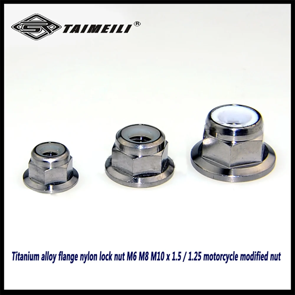 Flanschmutter aus Titanlegierung mit Nylon-Sicherungsmutter M6 M8 M10 X 1,5 / 1,25 Motorrad-Modifikationsmutter – Detail 4
