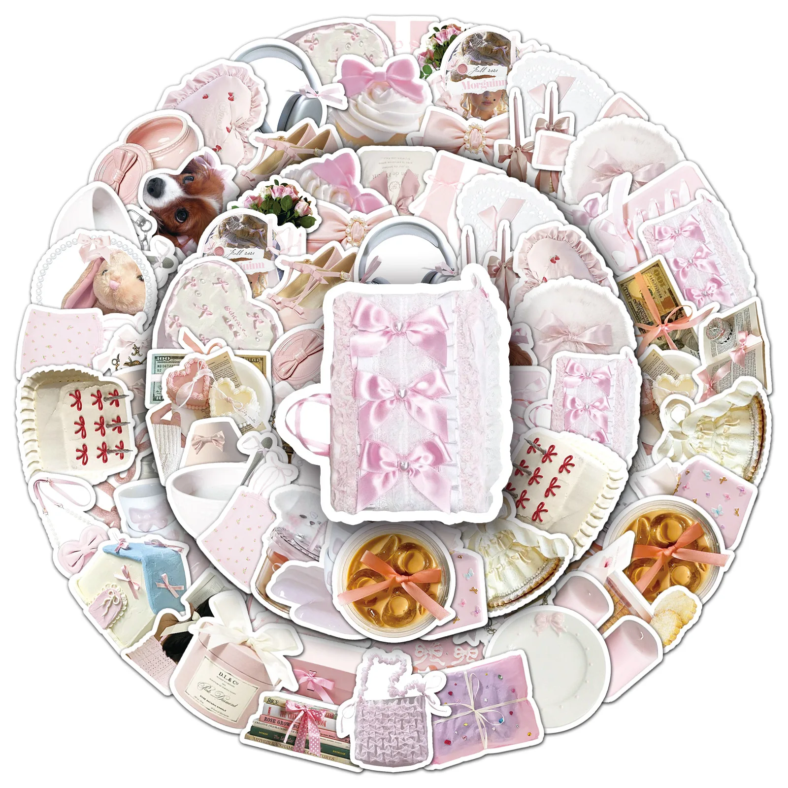 50PCS Pink INS Style Stickers Waterproof Girl Thing Graffiti Decoration DIY Guitar Phone Laptop Bike Water Cup Toys Refrigerator