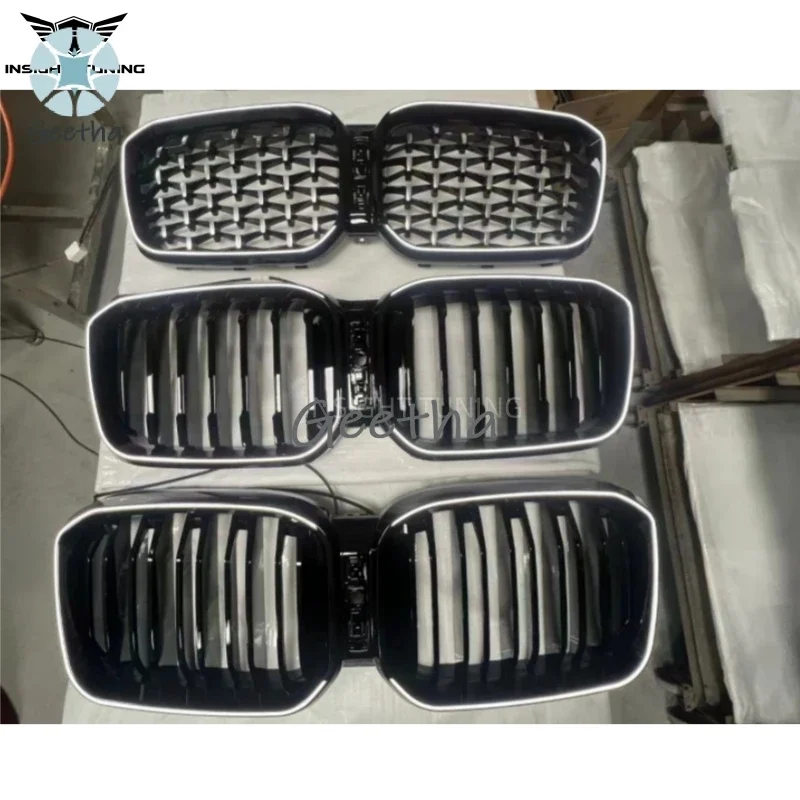 

Abs Plastic Bumper Grille Glossy Black Car Grills With Led Light for Bmw X3 G01 G08 Grills 2023