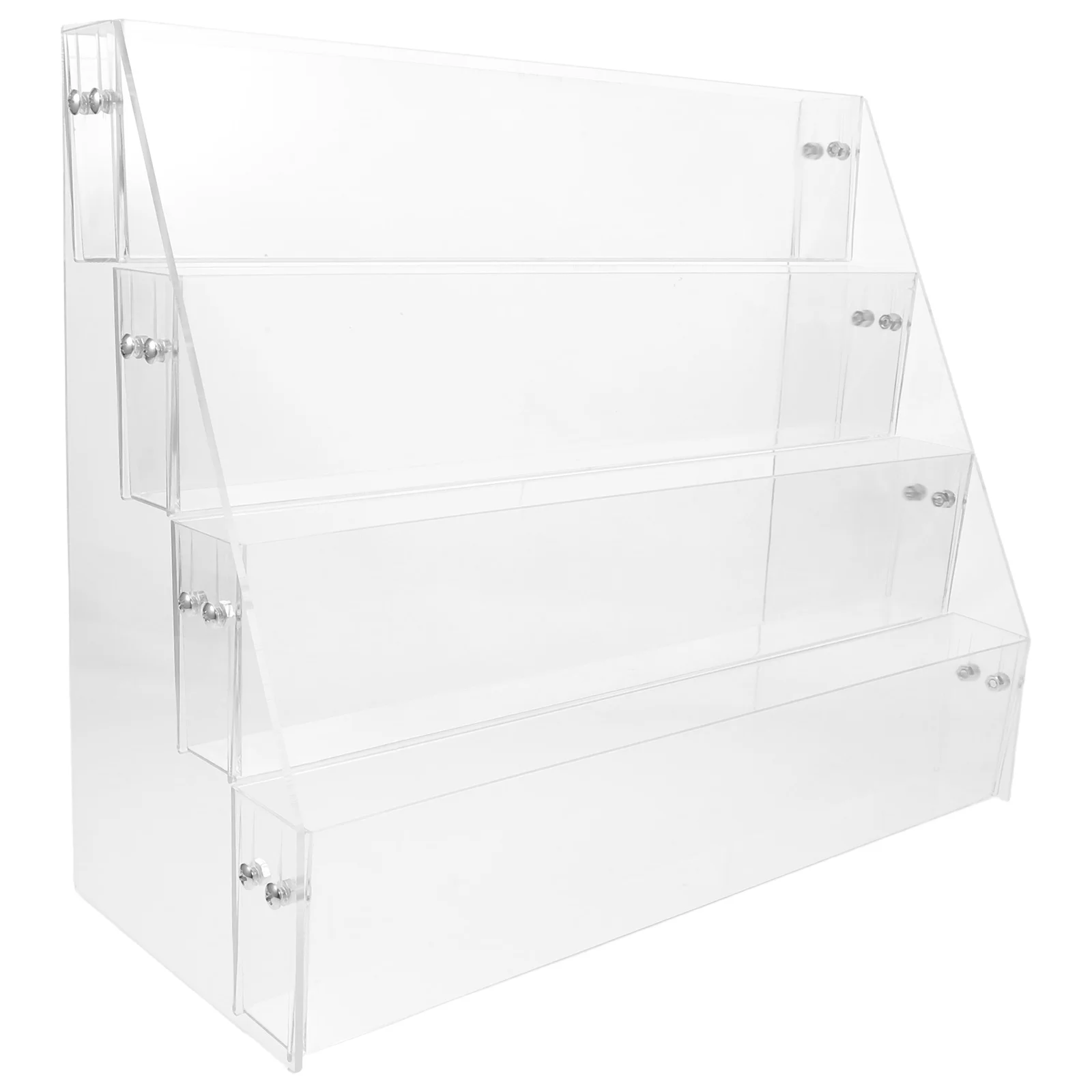 

4 Tiered Clear Acrylic Display Rack Transparent Trading Card Holder Organized Storage for Nail Polish Essential Oils Cards