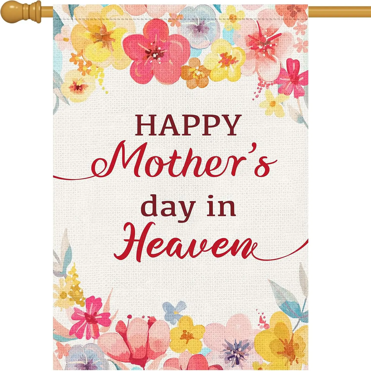 Louise Maelys Heaven Mother's Day Garden Flag 28x40 Double Sided, Burlap Large Vertical Memorial Floral Flower Garden Ya XAA SSL