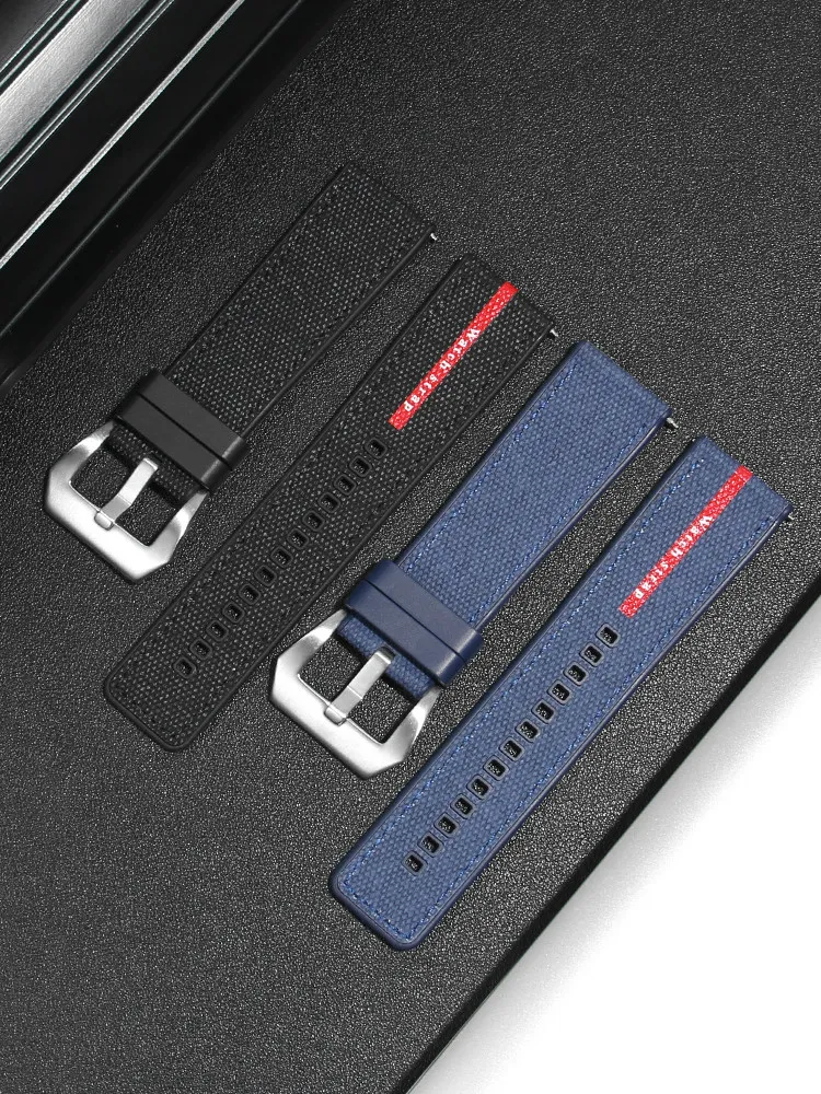 Suitable for Panerai Stealth PAM01391 01579 Series Lumino Nylon Pattern Silicone Watch with Male 24mm