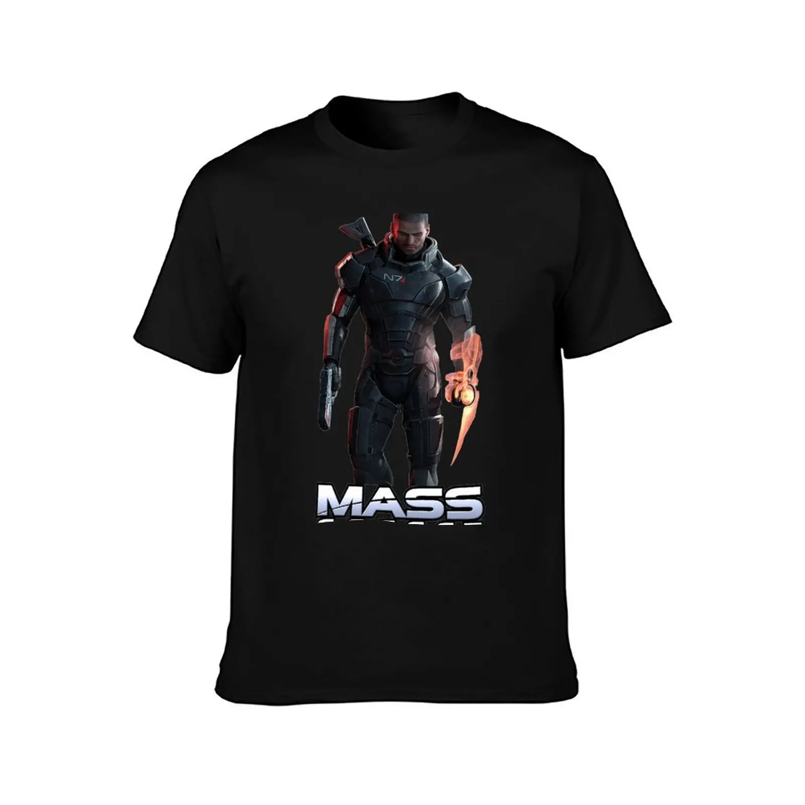 Commander Shepard Mass Effect T-Shirt Work Daily Short Sleeve Top T-Shirt