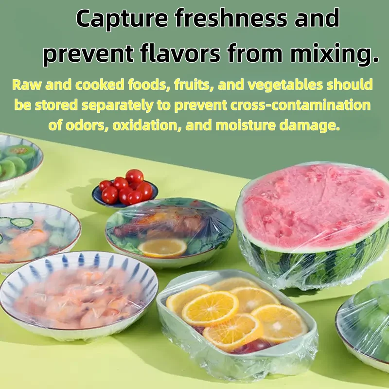 800Pcs Stretchable Disposable Food Cover Elastic Fresh-Keeping Lid for Bowls Fruits Vegetables Refrigerator Storage