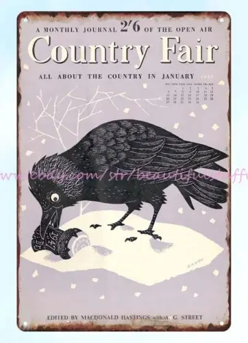 garage furniture 1950s country fair bird metal tin sign