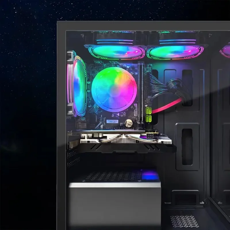 PC desktop da gioco, RX 580 16G GDDR5, Core i7 fino a 3,9G, 16G RAM, SSD 512G, 600M WiFi, BT 5.0, ventola RGB x3, barra audio RGB BT