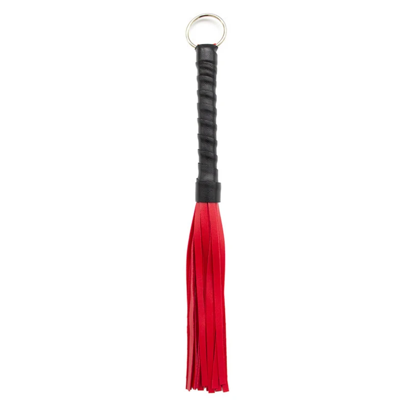 28cm Iron Ring Leather Handle Tassels Small Horsewhip Riding Crop Flogger Paddle Slapper Horse Training Dressage Whips