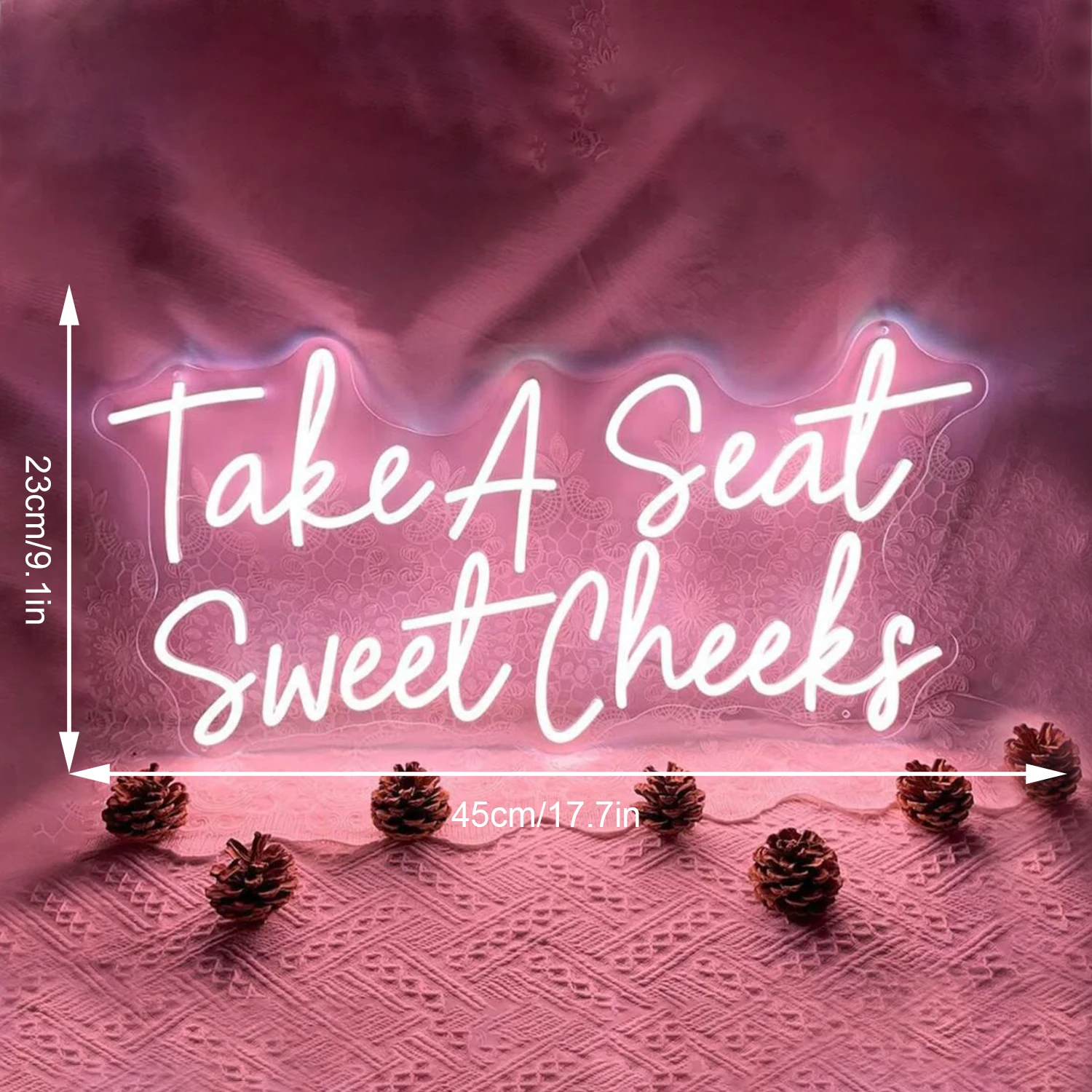 Take A Seat Sweet Cheeks Neon Light LED Neon Sign for Wall Deco Glass Shaped for Bar Restaurant Party Shop Window Store for Cafe