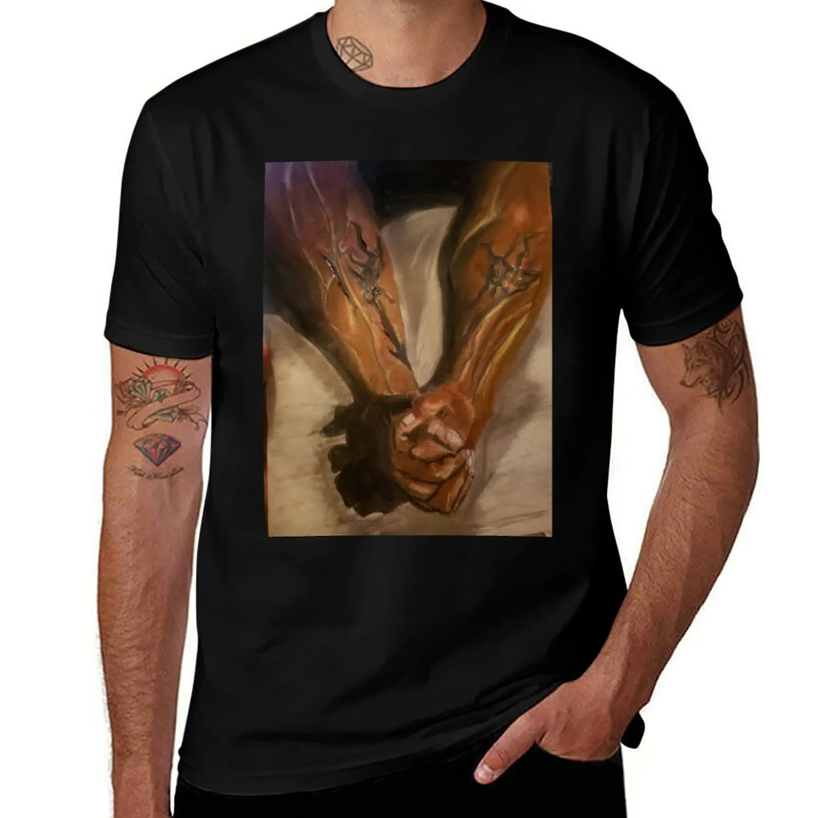 Praying Hands T-Shirt Classic Print Short Sleeve Shirt T-Shirt