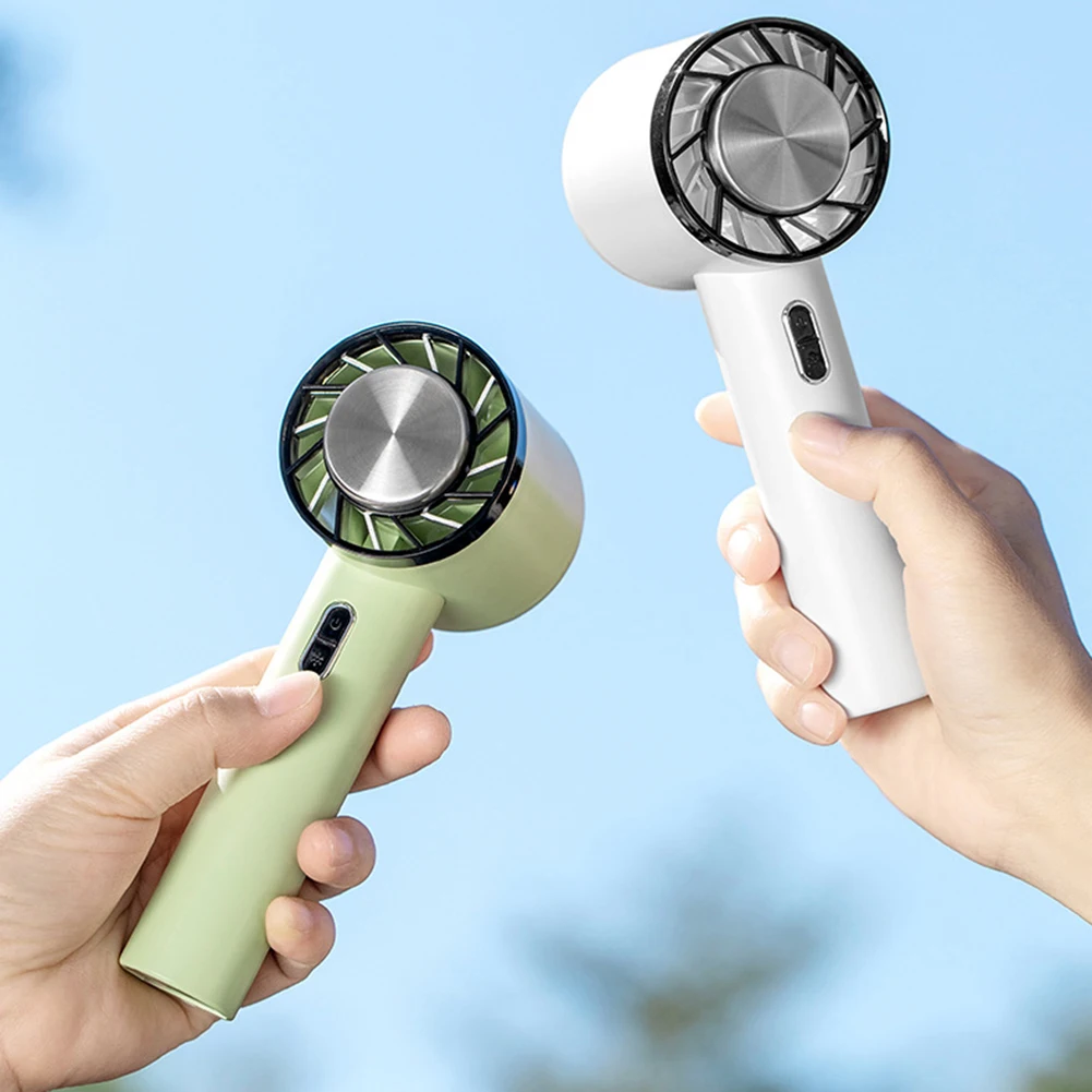 

Mini Portable Handheld Fan Cold Compress Air Cooling Fan 2200mAh USB Rechargeable Electric Fan Outdoor Handy Bladeless Turbo Fan