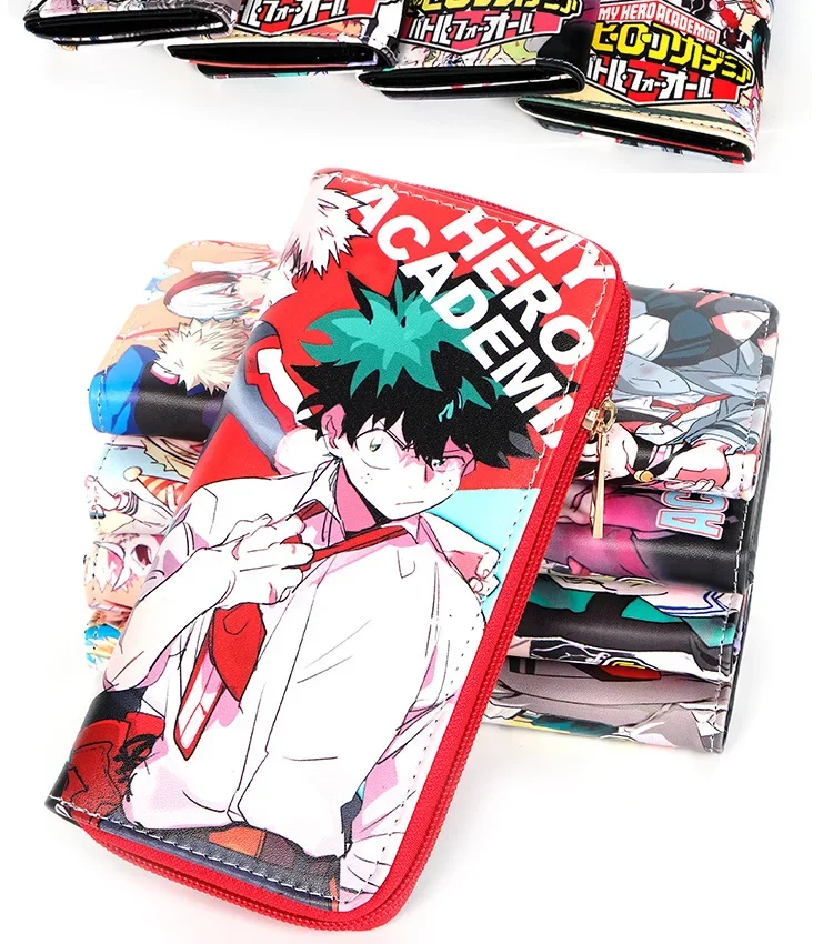 My Hero Academia Anime Midoriya Izuku Long Men's Wallets Women Zipper Purse Card Holders Money Bag