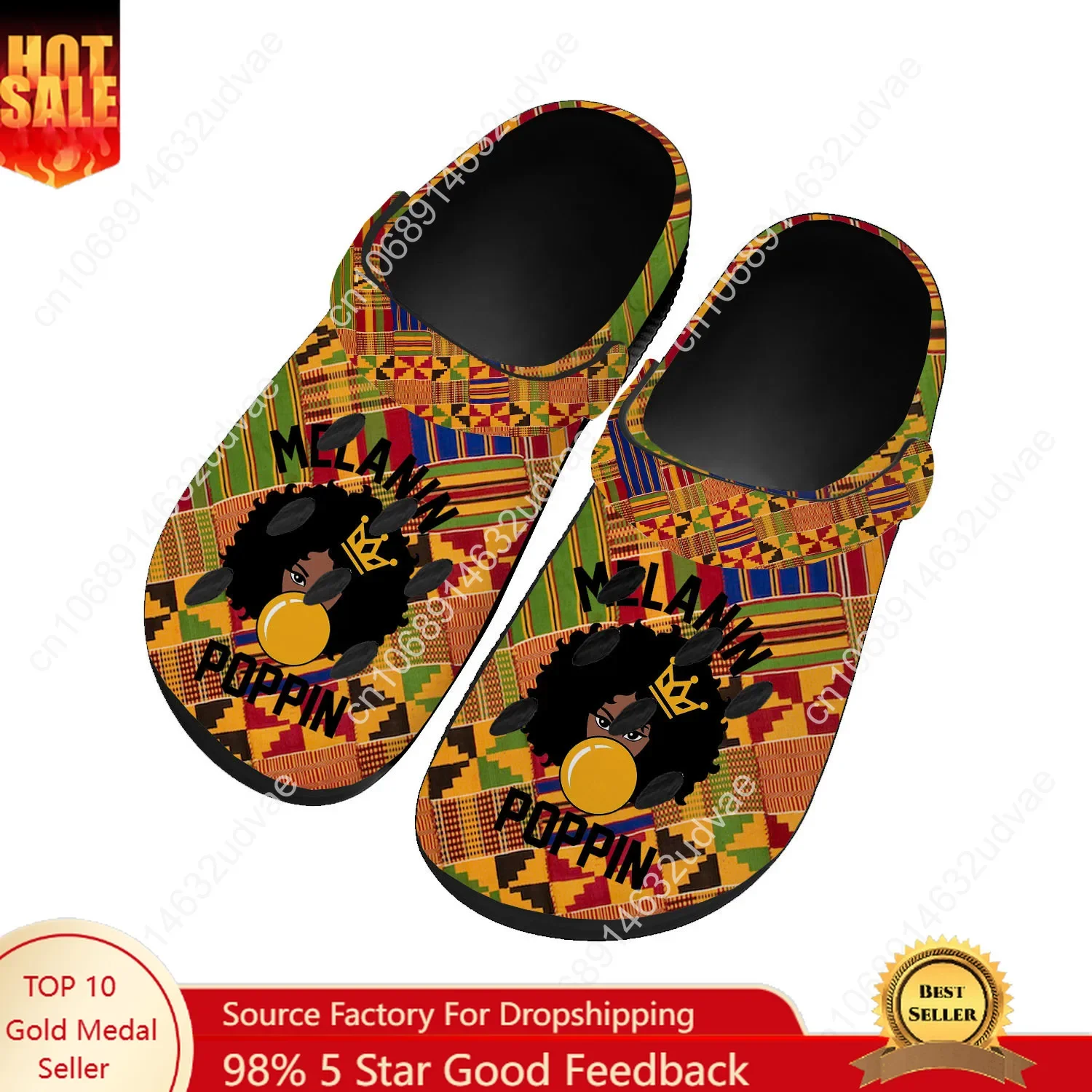 

African Ethnic Culture Water Shoes Mens Womens Comfortable Home Garden Clogs Customizd Sandals Beach Breathable Hole Slippers