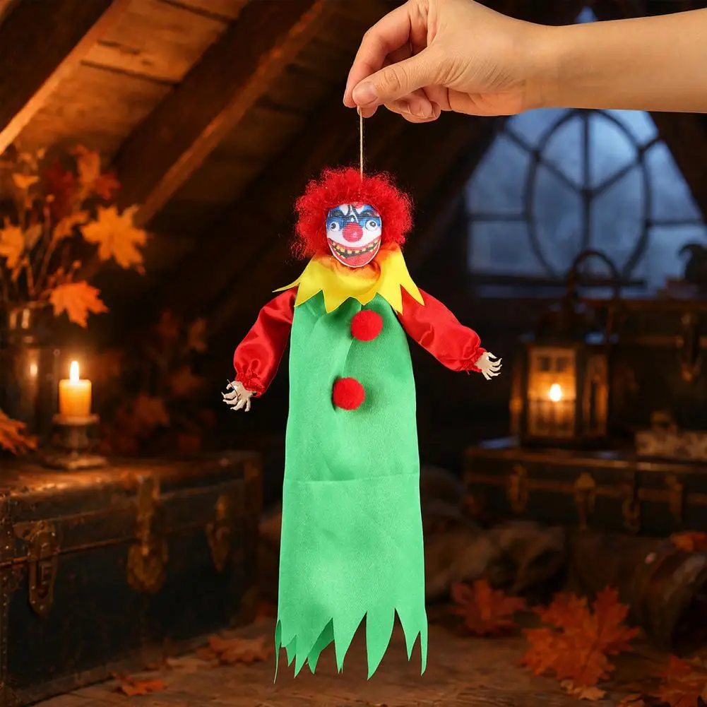 Indoor Halloween Scene Decor Halloween Hanging Decorations Halloween Decoration Hanging Clown Pendant Jester Plush for Party