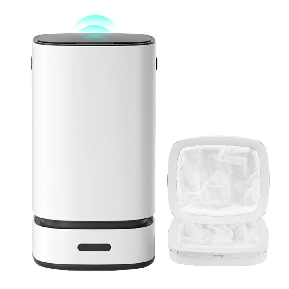 

Self-Bagging Automatic Trash Can Stainless Steel 4 Gallon Sensor Trash Bin, Self-Sealing Dustbin, 15 Liter Garbage Can, Large T