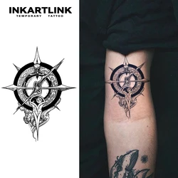 Compasse temporary tattoo sticker, waterproof magic tattoo, lasts to 15 days fake tattoo, semi permanent tattoo
