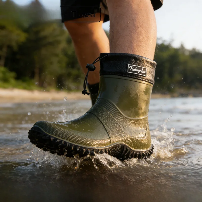 

Trexel Couples Fishing Water Boots Anti-Slip Wear-Resistant Rain Shoes Lightweight Waterproof Rubber Shoes for Outdoor Activi...