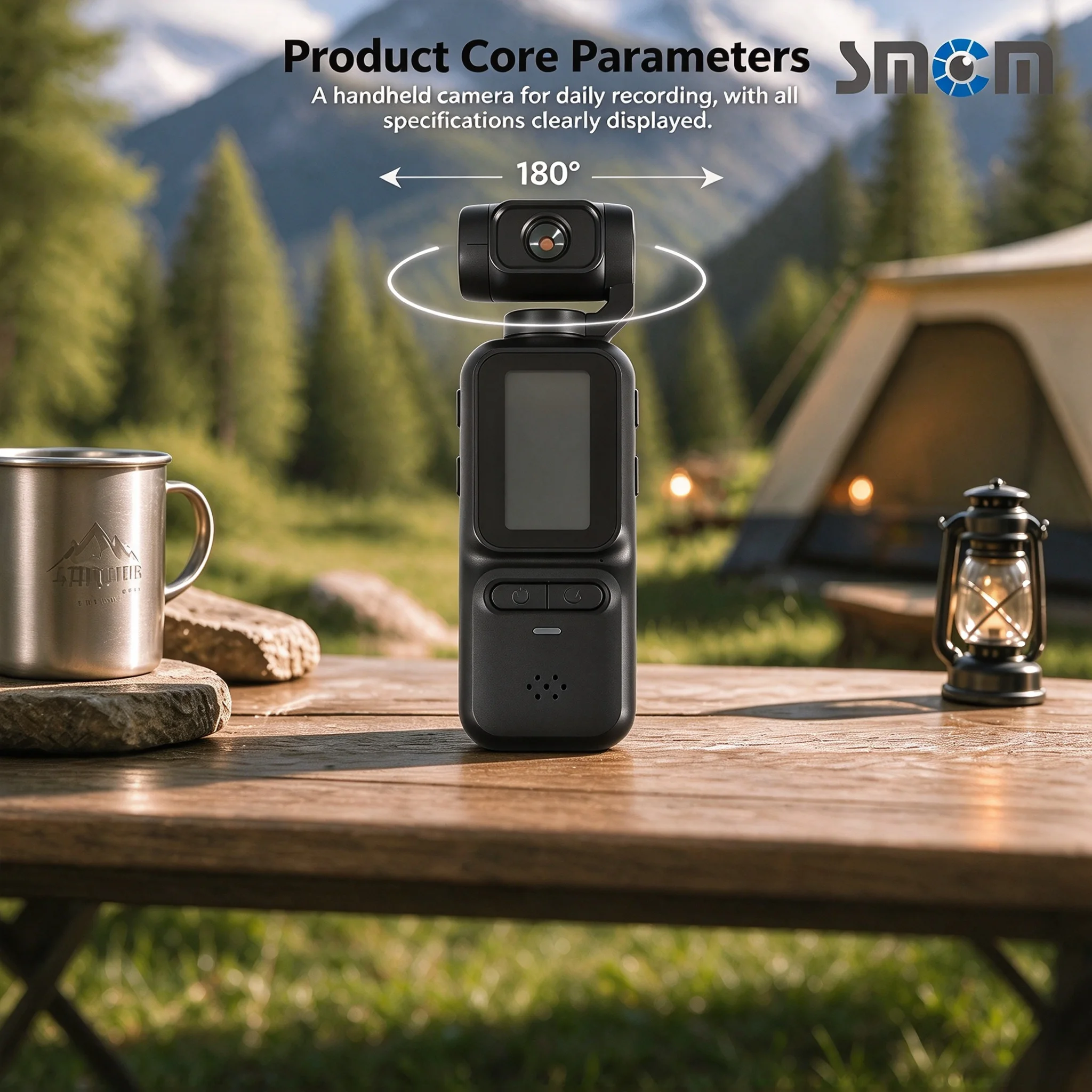 1 handheld camera, HD camera, 1.47-inch display, built-in 800mAh battery, supports up to 128GB memory card, motorized button wit