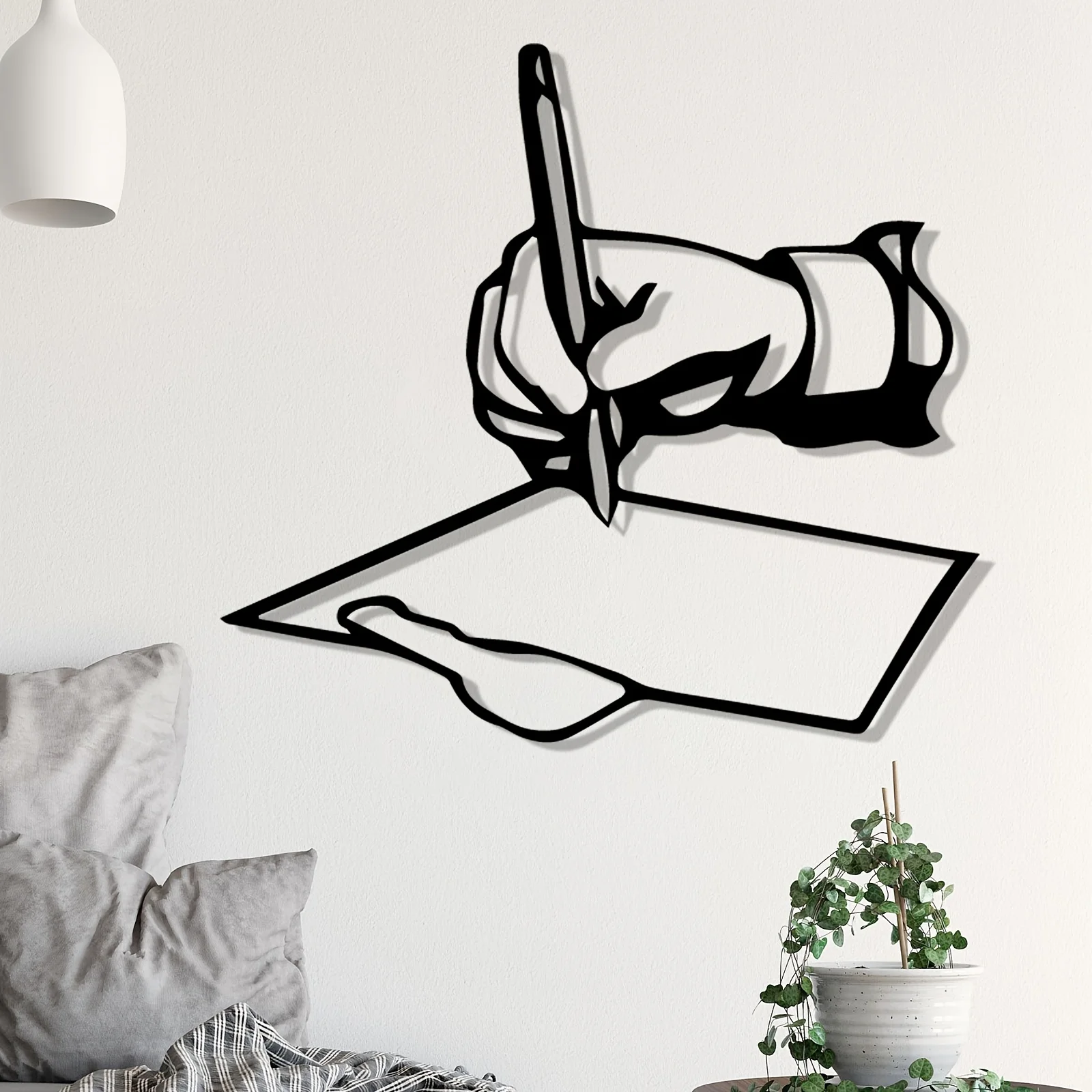 Handwriting Metal Wall Art, Elegant Cursive Lettering Iron Silhouette Mural, Rust‑Resistant Calligraphy‑Themed Wall Sculpture