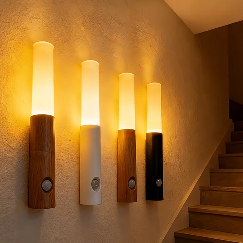 Magnetic LED Wall Lights USB Charge Smart Motion Sensing Night Lights for Indoor Room Corridor Porch Stari