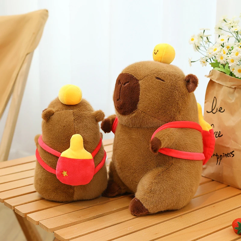 25/35cm New Table Tennis Plush Capybara Stuffed Doll Cute Capybara Plush Kawaii Animal Toy Children's Birthday Gift Doll Kids To