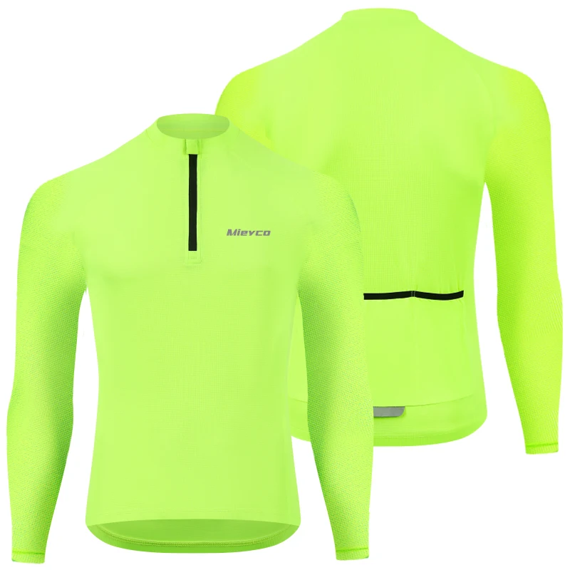 

Cycling Jersey Long-sleeved Quick-drying and Breathable Cycling Sportswear Round Neck Half zipper ropa ciclismo para hombre