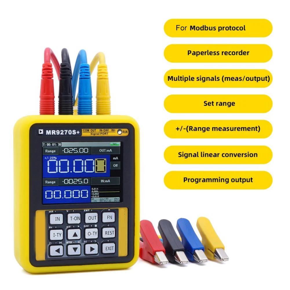On-site Debugging 10A 4mm Test Fixture Black MR9270S Dual Channel Recorder Voltage Current Output ABS Shell Material