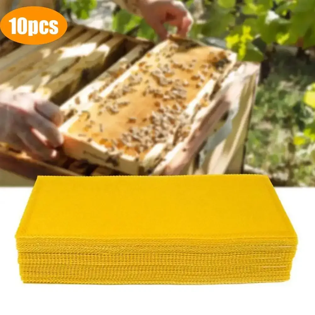 10pcs Bee Wax Foundations Beekeeping Bee Base Honeycomb Pieces Beeswax Foundation Bee Hive Wax Frames Honeycomb Sheet