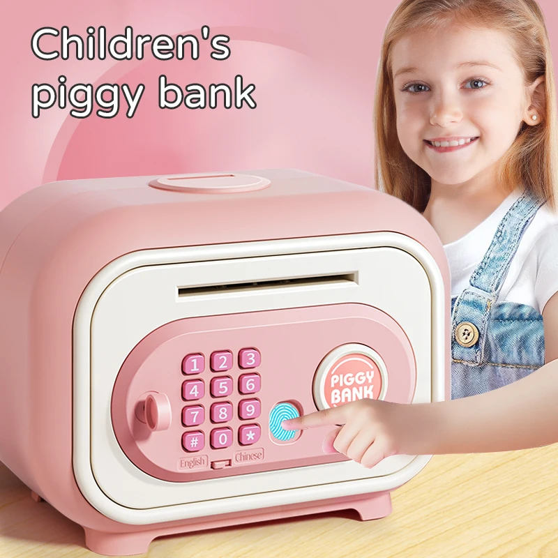 Children Piggy Banks Save Finger Print Girl DIY Electronic Money Box Savings Password Ersonalized Cash Register Toy Kid Gifts